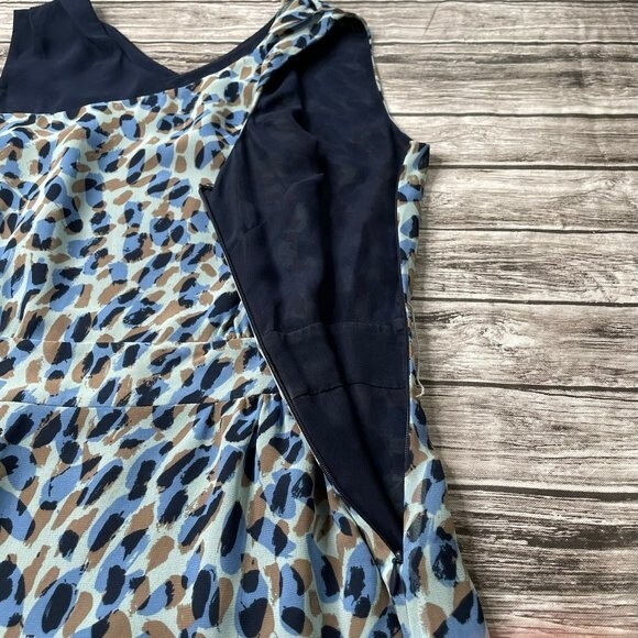 Macys Matthew Williamson for Impulse Sleeveless Mini Dress Spotted 6 Blue Taupe - Picture 5 of 12